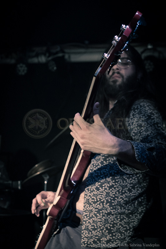 photo de côté du bassiste du groupe Djinn